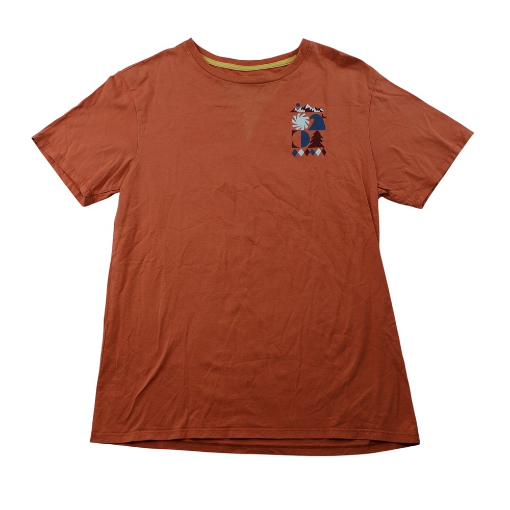 Patagonia Unisex S/M T-Shirt Orange Graphic Organic Cotton Short Sleeve Tee